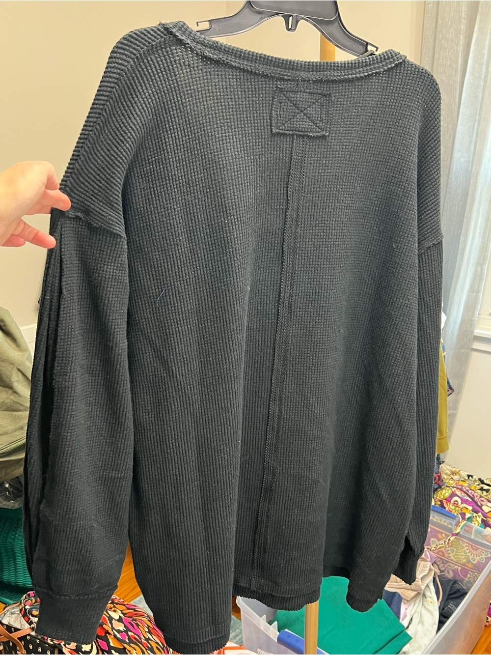 We The Free Black V-Neck Ribbed Pullover Santa Clara - Picture 5 of 5